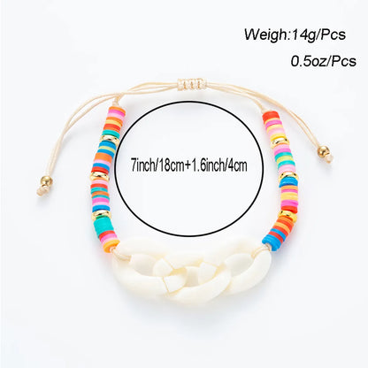 Sweet Color Block Arylic Silica Gel Rope Knitting Unisex Bracelets 1 Piece