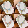 Sweet Color Block Cat Gourd Alloy Glass Wholesale Bracelets