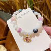 Sweet Color Block Cat Gourd Alloy Glass Wholesale Bracelets