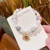 Sweet Color Block Cat Gourd Alloy Glass Wholesale Bracelets