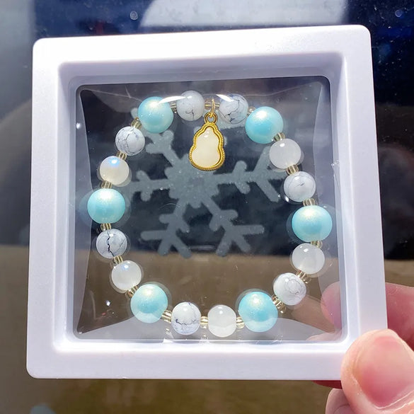 Sweet Color Block Cat Gourd Alloy Glass Wholesale Bracelets