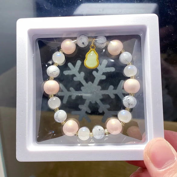 Sweet Color Block Cat Gourd Alloy Glass Wholesale Bracelets