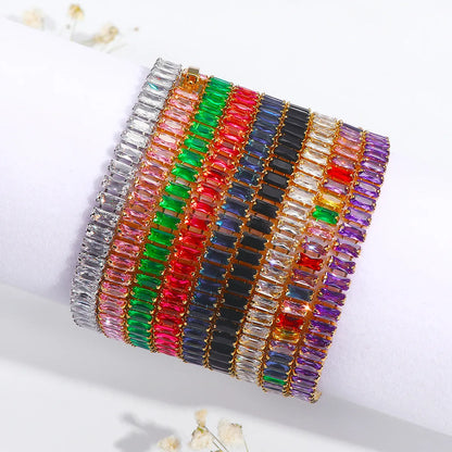 Sweet Color Block Copper Inlay Zircon Bracelets