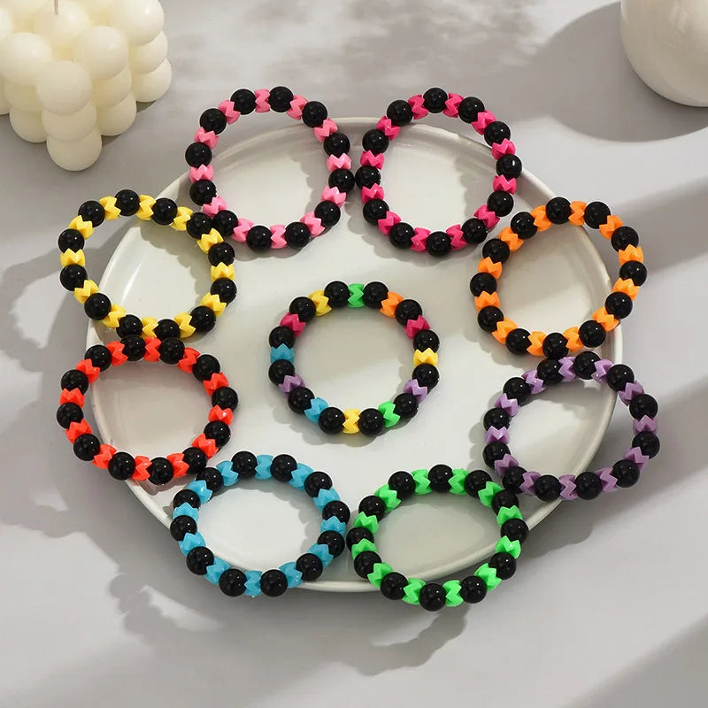 Sweet Color Block Resin Wholesale Bracelets