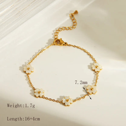 Sweet Commute Heart Shape Flower Butterfly 304 Stainless Steel 18K Gold Plated Bracelets In Bulk