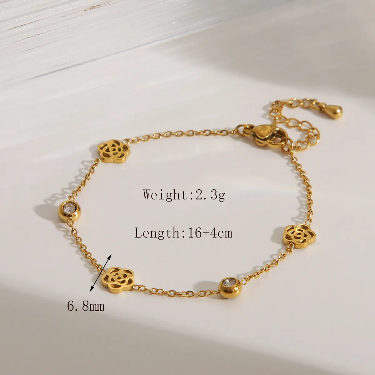 Sweet Commute Heart Shape Flower Butterfly 304 Stainless Steel 18K Gold Plated Bracelets In Bulk