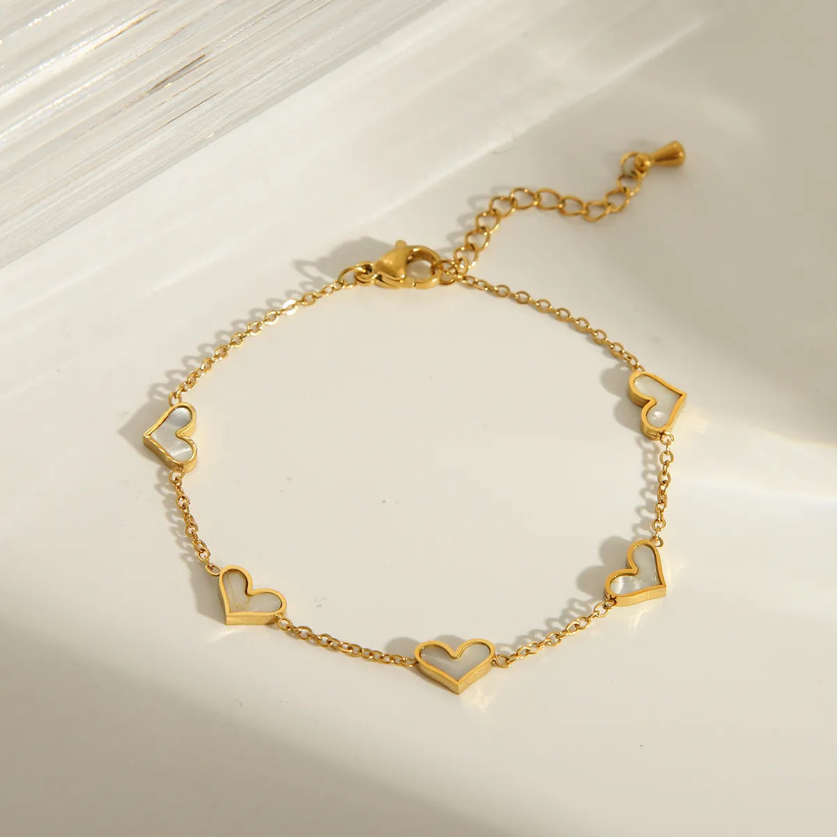 Sweet Commute Heart Shape Flower Butterfly 304 Stainless Steel 18K Gold Plated Bracelets In Bulk