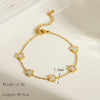 Sweet Commute Heart Shape Flower Butterfly 304 Stainless Steel 18K Gold Plated Bracelets In Bulk