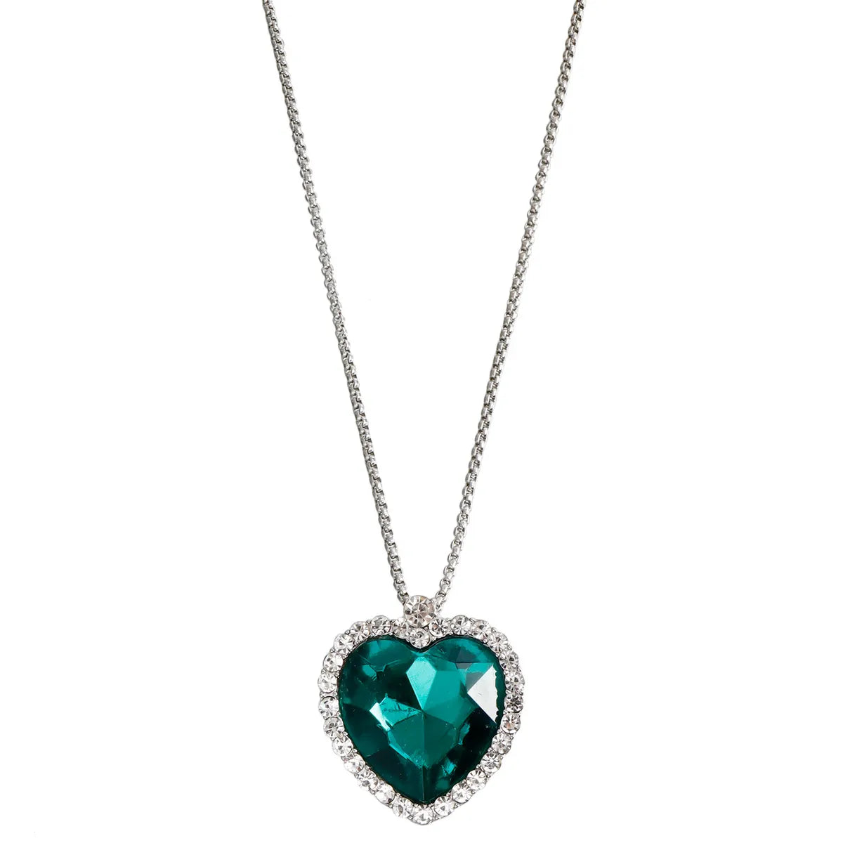 Sweet Commute Heart Shape Rhinestones Copper Alloy Wholesale Pendant Necklace