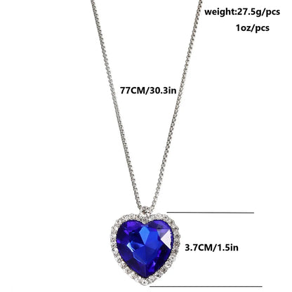 Sweet Commute Heart Shape Rhinestones Copper Alloy Wholesale Pendant Necklace