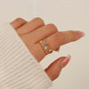 Sweet Commute Star 304 Stainless Steel 18K Gold Plated Open Rings In Bulk