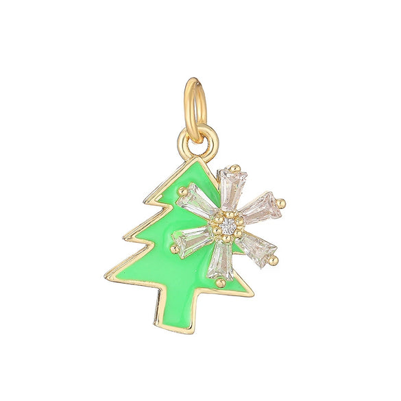 Sweet Copper Heart And Fruit Christmas Bell Pendant Ornament With Zirconia Details For Festive Tree Decoration And Gift Giving