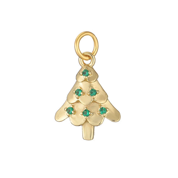 Sweet Copper Heart And Fruit Christmas Bell Pendant Ornament With Zirconia Details For Festive Tree Decoration And Gift Giving