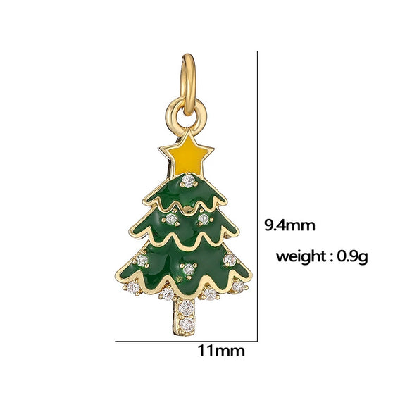 Sweet Copper Heart And Fruit Christmas Bell Pendant Ornament With Zirconia Details For Festive Tree Decoration And Gift Giving