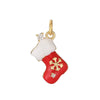 Sweet Copper Heart And Fruit Christmas Bell Pendant Ornament With Zirconia Details For Festive Tree Decoration And Gift Giving