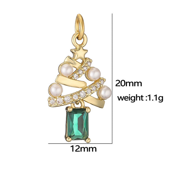 Sweet Copper Heart And Fruit Christmas Bell Pendant Ornament With Zirconia Details For Festive Tree Decoration And Gift Giving