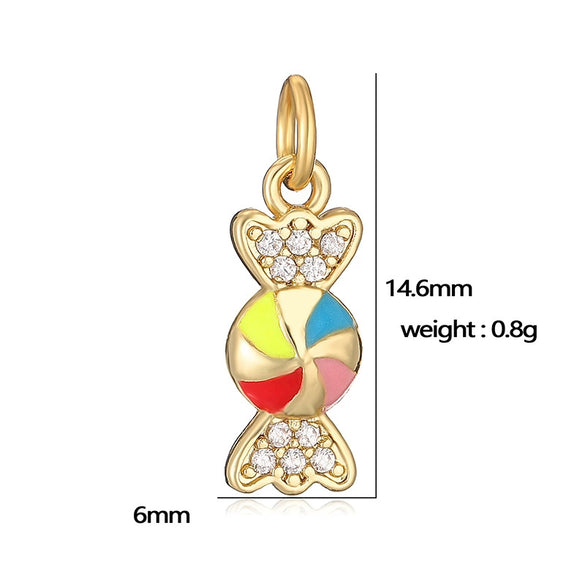 Sweet Copper Heart And Fruit Christmas Bell Pendant Ornament With Zirconia Details For Festive Tree Decoration And Gift Giving