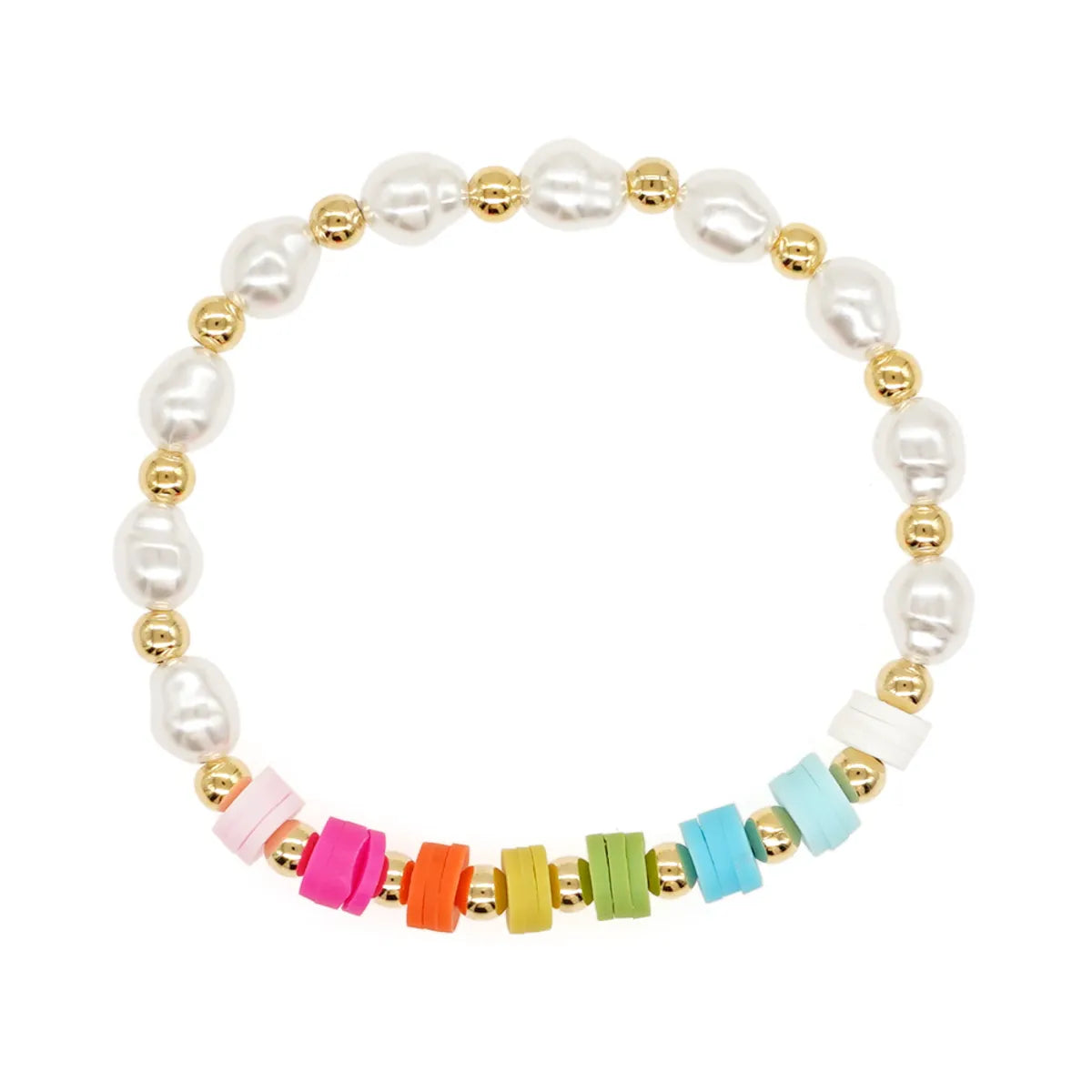 Sweet Cross Imitation Pearl Soft Clay Wholesale Bracelets