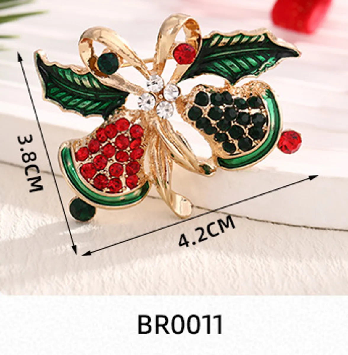 Sweet Crutch Bow Knot Bell Alloy Enamel Unisex Brooches