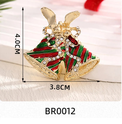 Sweet Crutch Bow Knot Bell Alloy Enamel Unisex Brooches