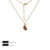 Sweet Cute Oil Dropping Fruit Shaped Pendants With Chains And Necklace Accessories Made Of Stainless Steel