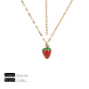 Sweet Cute Oil Dropping Fruit Shaped Pendants With Chains And Necklace Accessories Made Of Stainless Steel