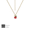 Sweet Cute Oil Dropping Fruit Shaped Pendants With Chains And Necklace Accessories Made Of Stainless Steel