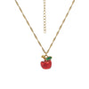 Sweet Cute Oil Dropping Fruit Shaped Pendants With Chains And Necklace Accessories Made Of Stainless Steel