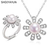 Sweet Daisy Natural Freshwater Pearl Ring Set