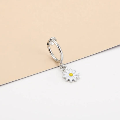 Sweet Daisy Stainless Steel Hoop Earrings Stainless Steel Earrings