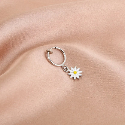 Sweet Daisy Stainless Steel Hoop Earrings Stainless Steel Earrings