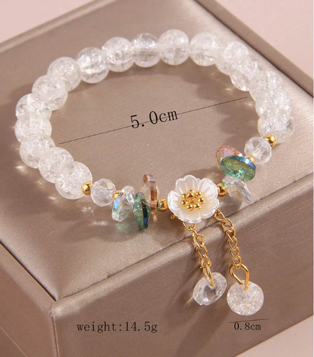 Sweet Flower Alloy Glass Wholesale Bracelets