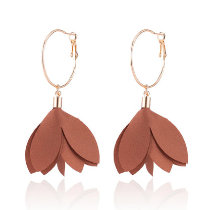 Sweet Flower Alloy Patchwork Women's Drop Earrings