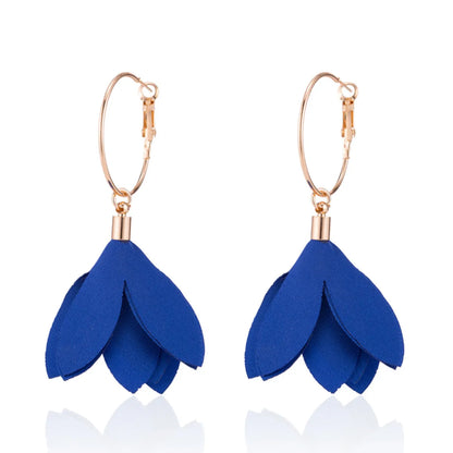 Sweet Flower Alloy Patchwork Women's Drop Earrings