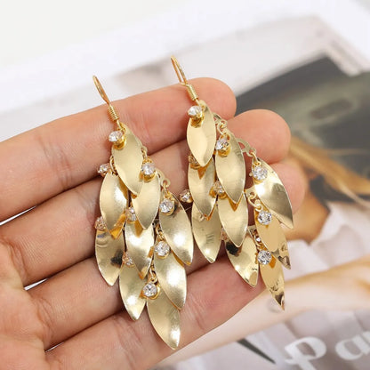 Sweet Flower Alloy Plating Inlay Artificial Gemstones Unisex Drop Earrings