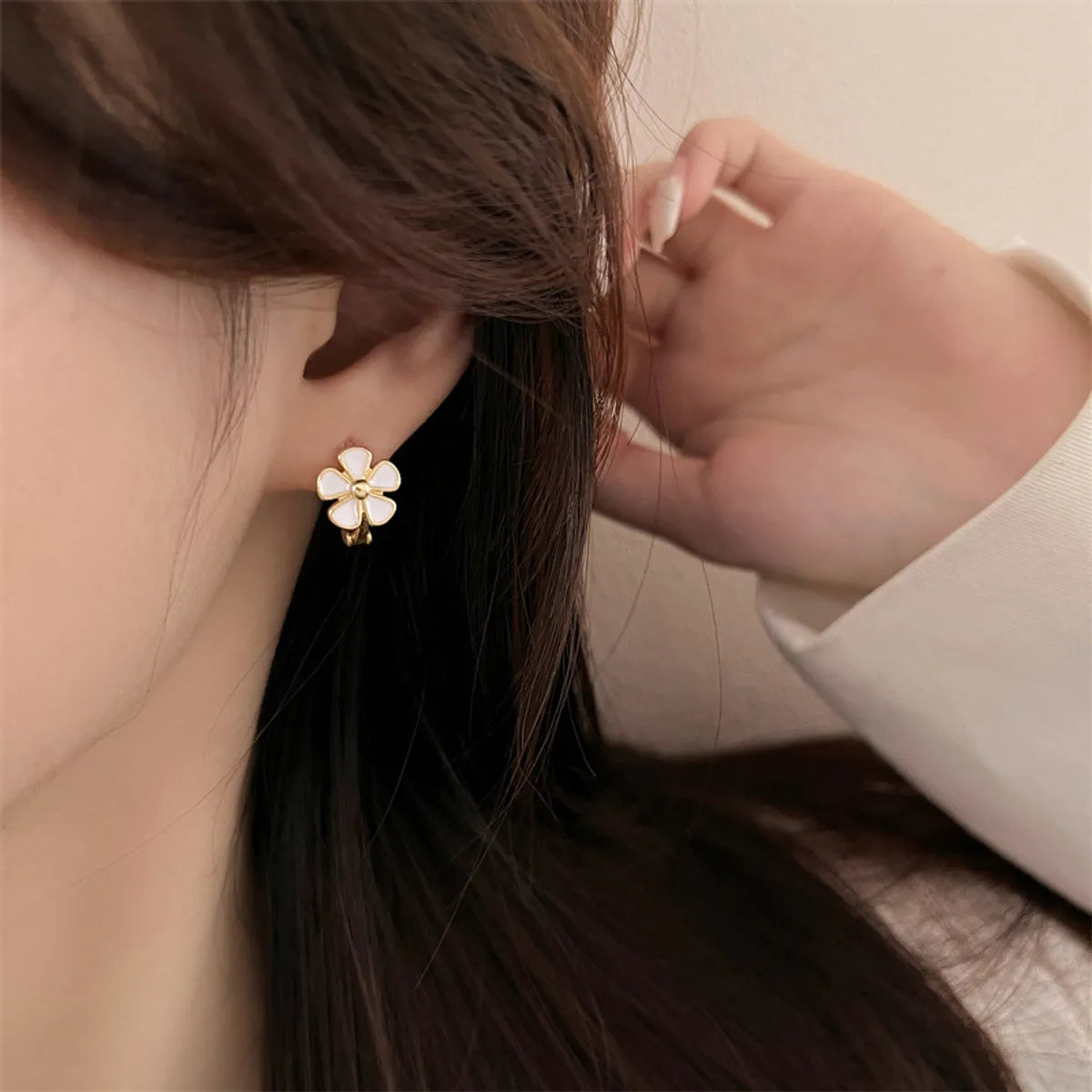 Sweet Flower Alloy Plating Women's Earrings