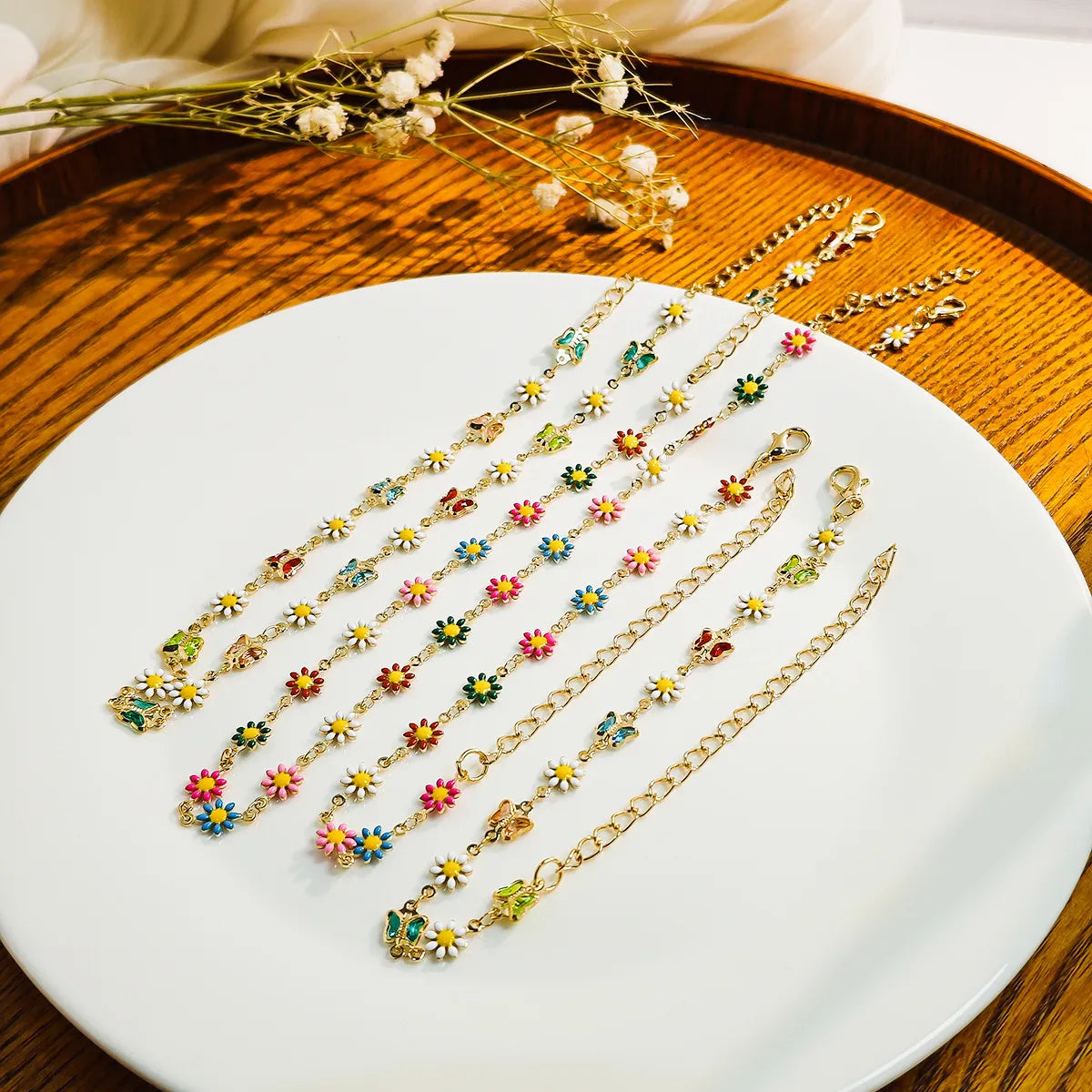 Sweet Flower Alloy Plating Women'S Jewelry Set