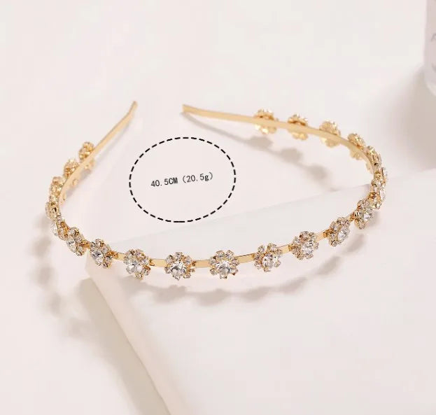 Sweet Flower Alloy Rhinestone Plating Hair Band