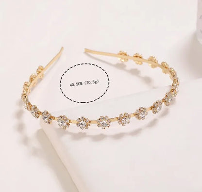 Sweet Flower Alloy Rhinestone Plating Hair Band