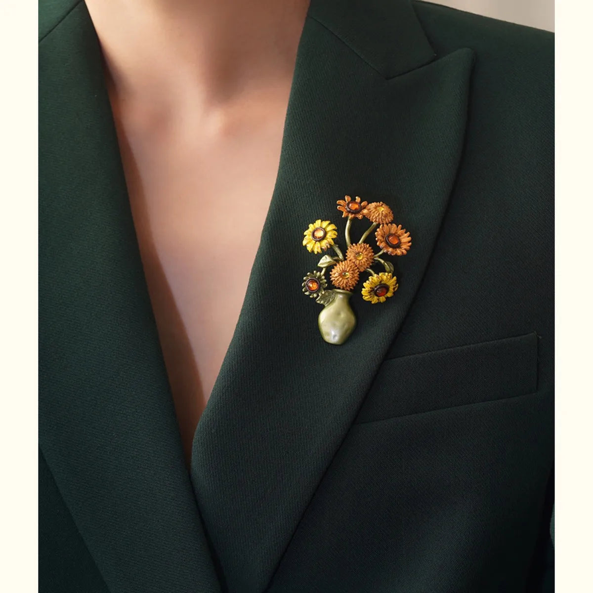 Sweet Flower Alloy Stoving Varnish Women'S Brooches