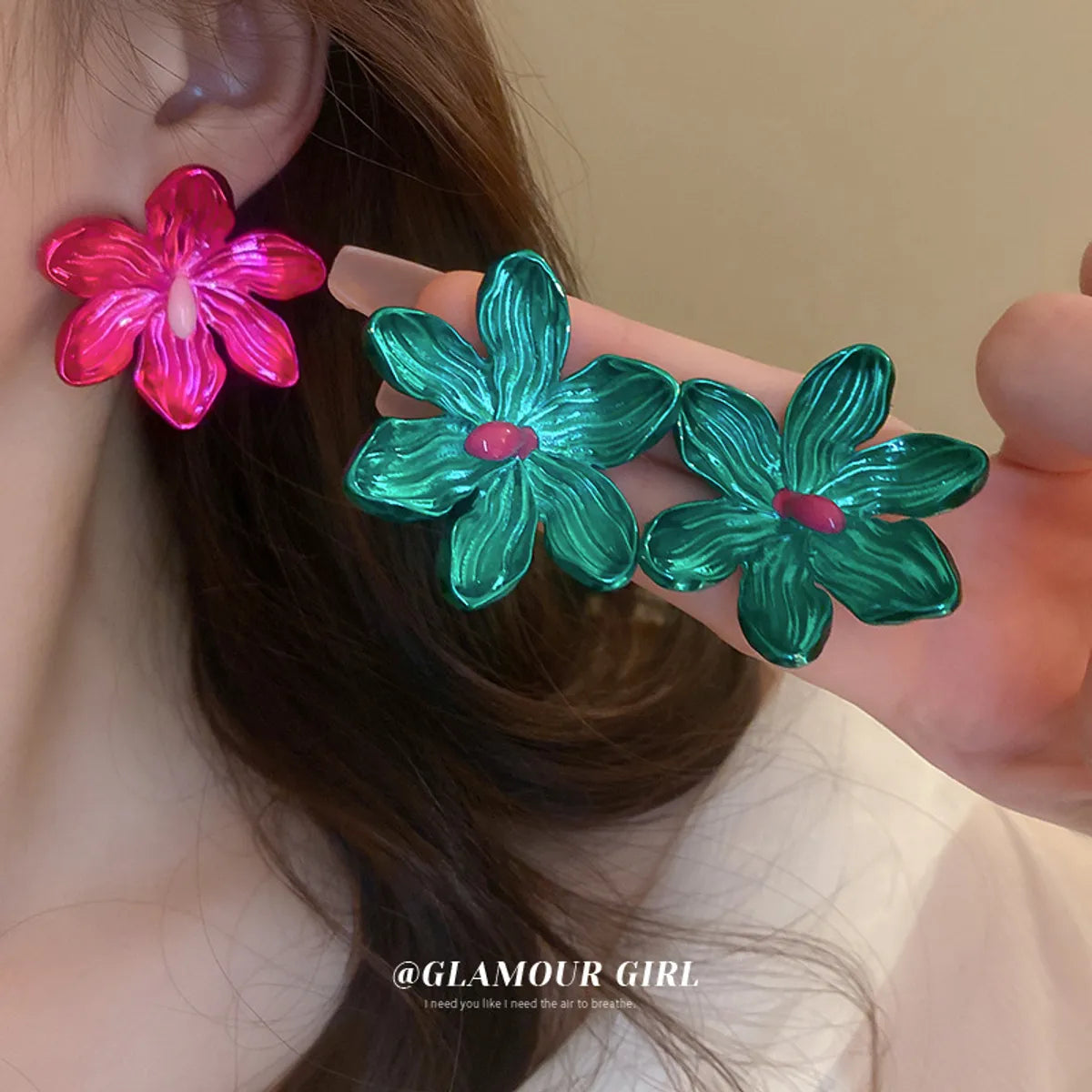 Sweet Flower Alloy Stoving Varnish Women's Ear Studs