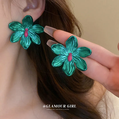 Sweet Flower Alloy Stoving Varnish Women's Ear Studs