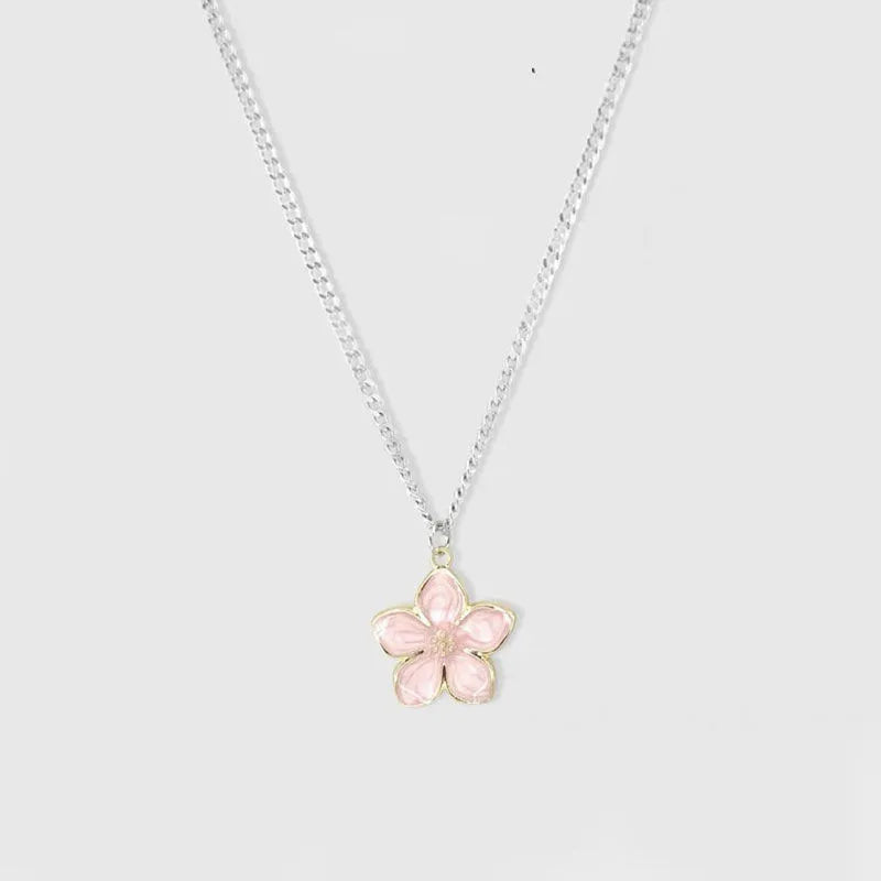 Sweet Flower Alloy Women'S Pendant Necklace