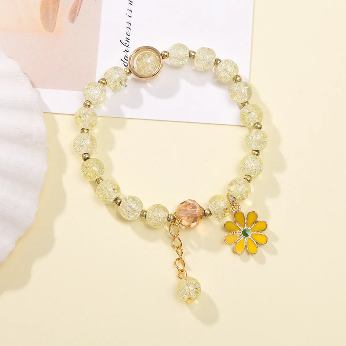 Sweet Flower Artificial Crystal Beaded Women'S Bracelets 1 Piece