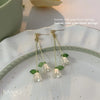 Sweet Flower Bow Knot Alloy Inlay Artificial Pearls Rhinestones Women'S Earrings