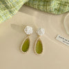 Sweet Flower Bow Knot Alloy Inlay Artificial Pearls Rhinestones Women'S Earrings