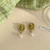 Sweet Flower Bow Knot Alloy Inlay Artificial Pearls Rhinestones Women'S Earrings