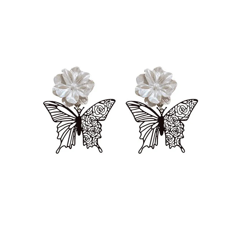 Sweet Flower Butterfly Alloy Plating Women'S Drop Earrings