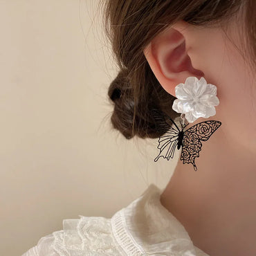 Sweet Flower Butterfly Alloy Plating Women'S Drop Earrings