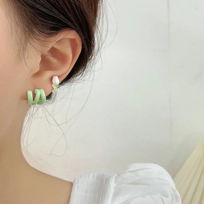 Sweet Flower Butterfly Alloy Plating Women'S Earrings